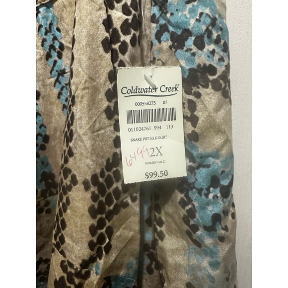 NWT Women’s Coldwater Creek Snake Skin Skirt Size 2X Silk Blend - Picture 2 of 8